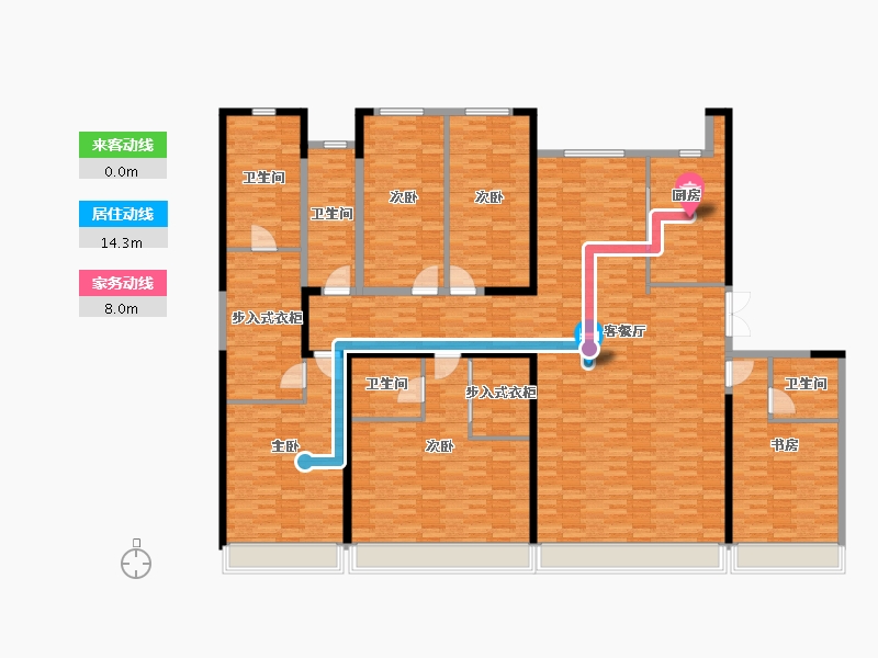 内蒙古自治区-呼和浩特市-万锦梧桐樾-254.53-户型库-动静线