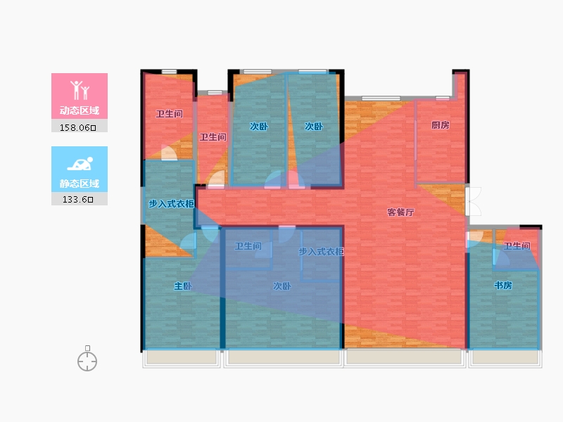 内蒙古自治区-呼和浩特市-万锦梧桐樾-254.53-户型库-动静分区