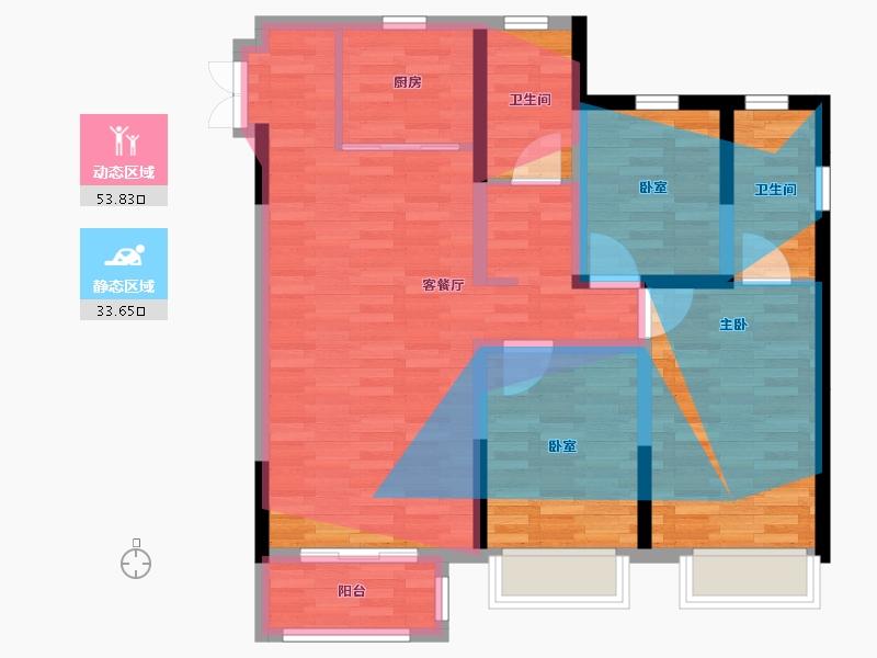 陕西省-西安市-高科·紫薇嘉境（南区）-86.11-户型库-动静分区