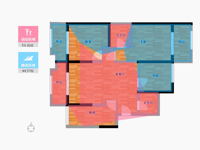 陕西省-西安市-铜雀台-93.04-户型库-动静分区