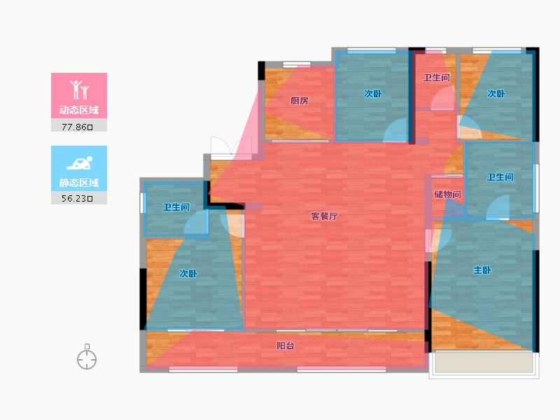 浙江省-湖州市-绿城·翠麓-139.86-户型库-动静分区