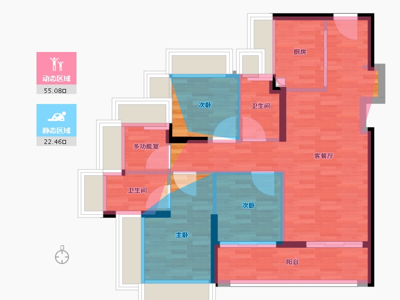 广东省-深圳市-溪山禾玺首府-71.23-户型库-动静分区