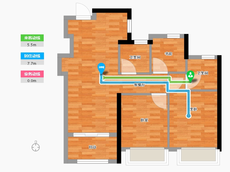 浙江省-杭州市-滨杭滨纷城-59.98-户型库-动静线