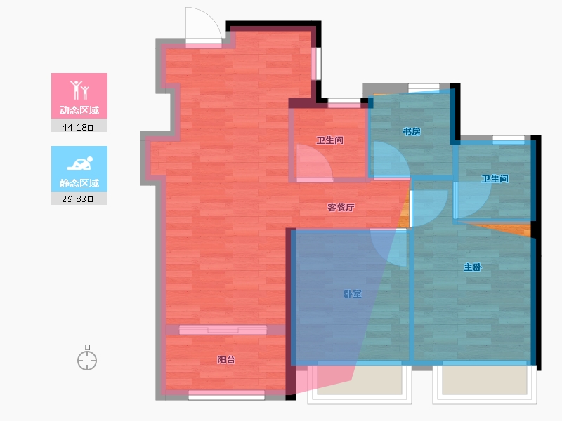 浙江省-杭州市-滨杭滨纷城-59.98-户型库-动静分区