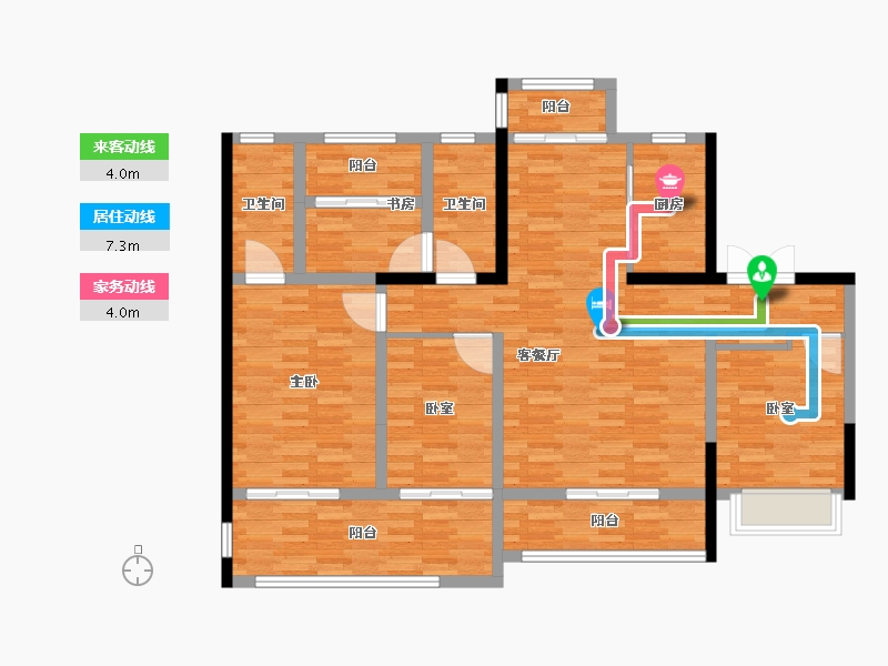 陕西省-西安市-白桦林隐-115.98-户型库-动静线