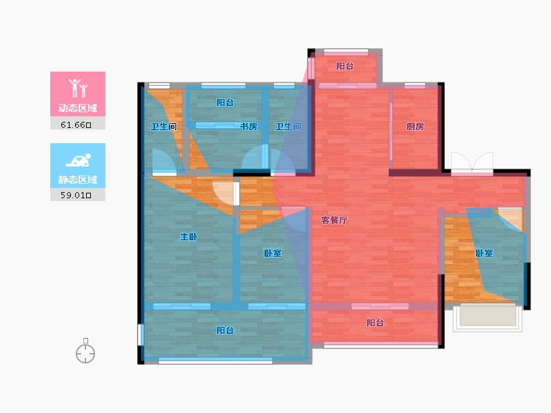 陕西省-西安市-白桦林隐-115.98-户型库-动静分区