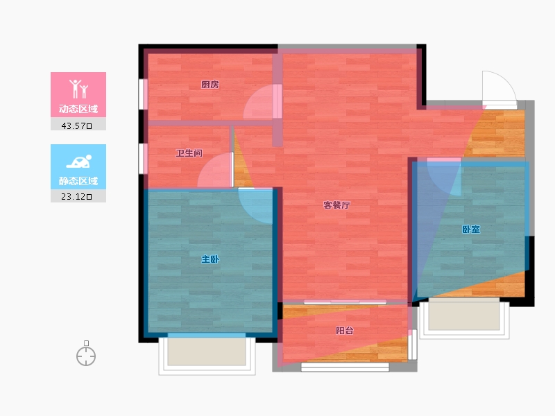 河南省-新乡市-瑞璟花园-63.07-户型库-动静分区