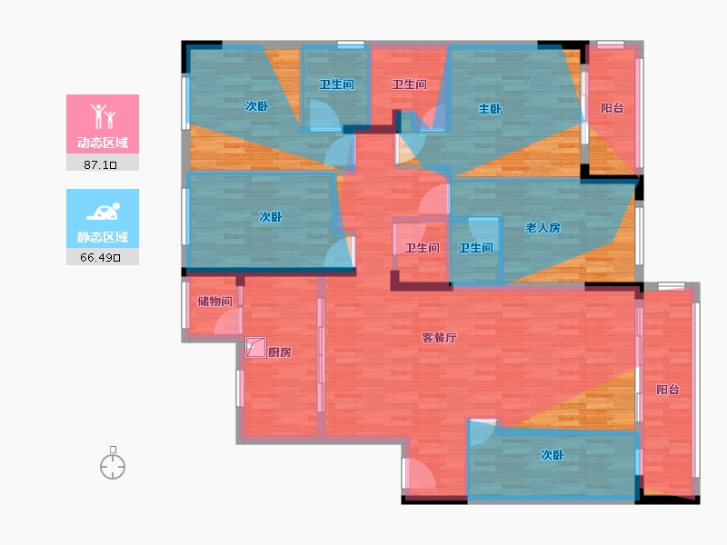 浙江省-金华市-都市外滩-166.00-户型库-动静分区