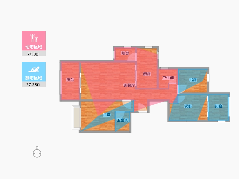 陕西省-西安市-铜雀台-122.96-户型库-动静分区