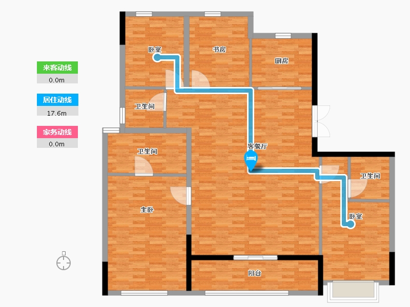 浙江省-杭州市-潮语映月轩-143.67-户型库-动静线