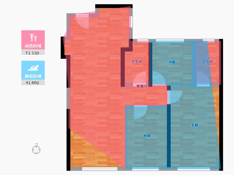 山东省-青岛市-城投青云佳境-87.09-户型库-动静分区