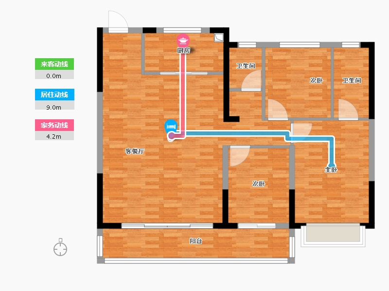 陕西省-榆林市-九建大锦·明珠城-106.86-户型库-动静线