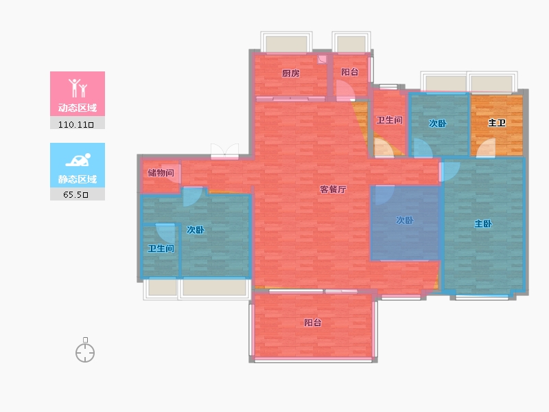 江苏省-南京市-中海·江南玖序-160.00-户型库-动静分区