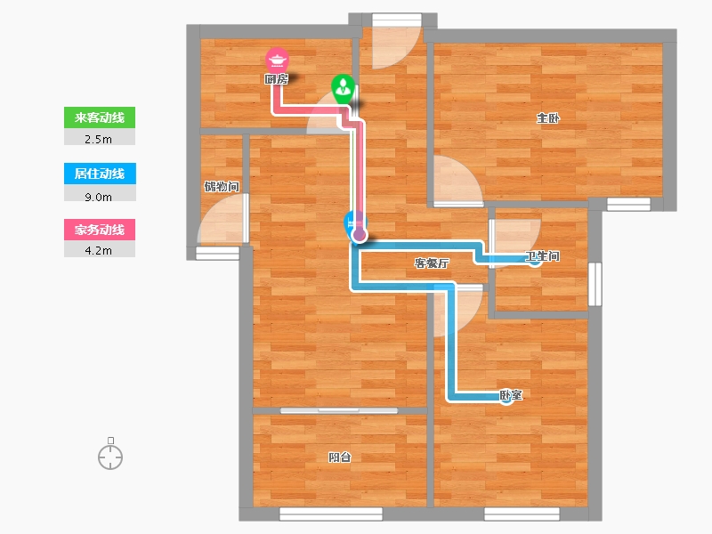 福建省-漳州市-联发欣悦华庭-62.40-户型库-动静线