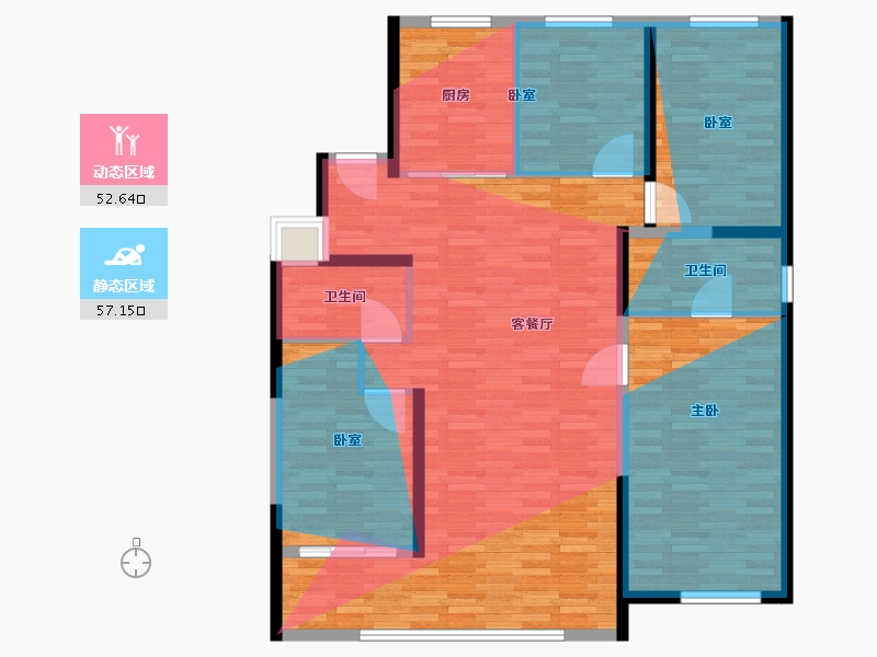 河南省-郑州市-万科翠湾中城MAX-123.80-户型库-动静分区