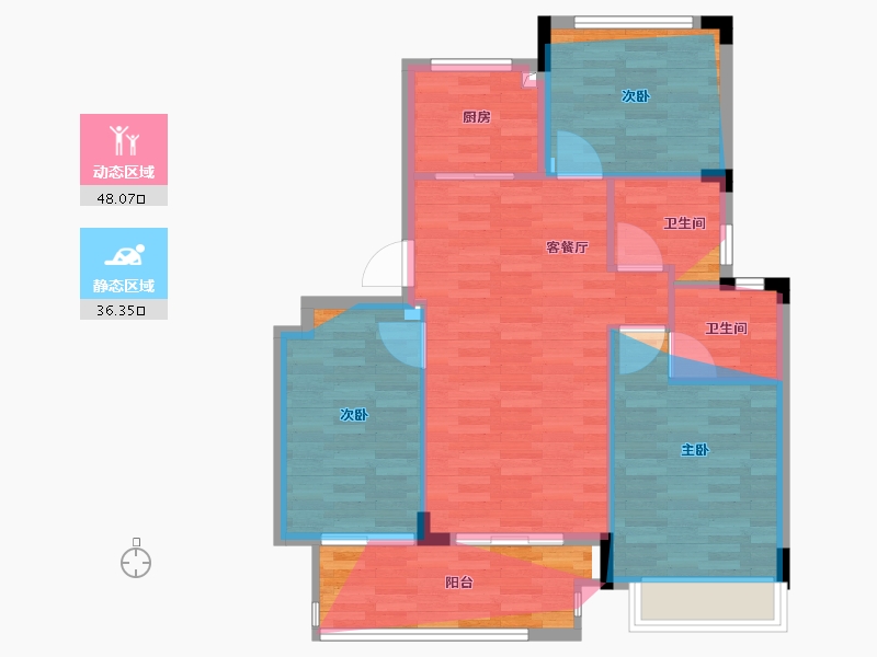 浙江省-台州市-文德上院-81.76-户型库-动静分区