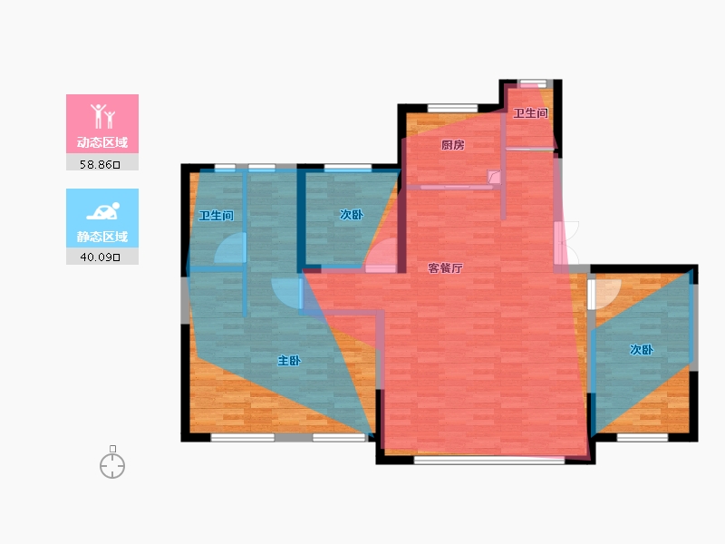 宁夏回族自治区-银川市-金宇·凤语庭-108.69-户型库-动静分区