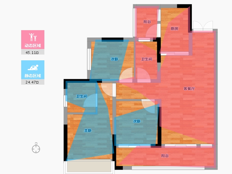 四川省-成都市-滨江翰林府-79.41-户型库-动静分区