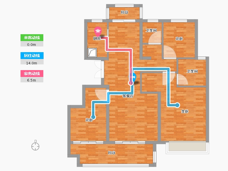 河南省-驻马店市-信友天樾-105.44-户型库-动静线