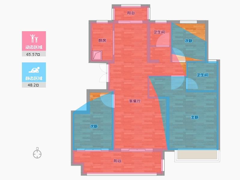 河南省-驻马店市-信友天樾-105.44-户型库-动静分区