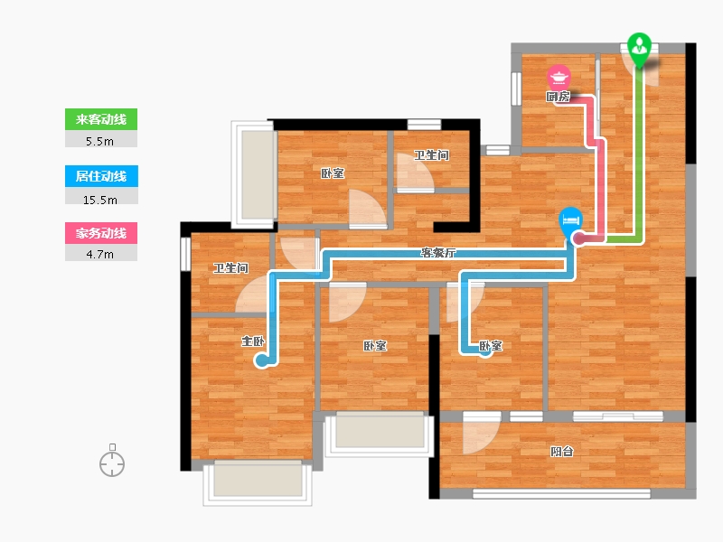 广东省-深圳市-深业上城学府-88.05-户型库-动静线