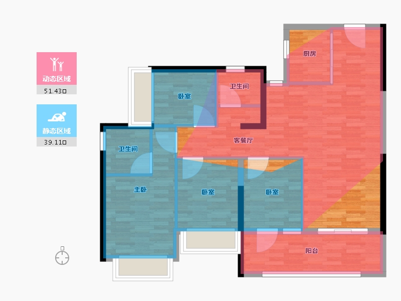 广东省-深圳市-深业上城学府-88.05-户型库-动静分区