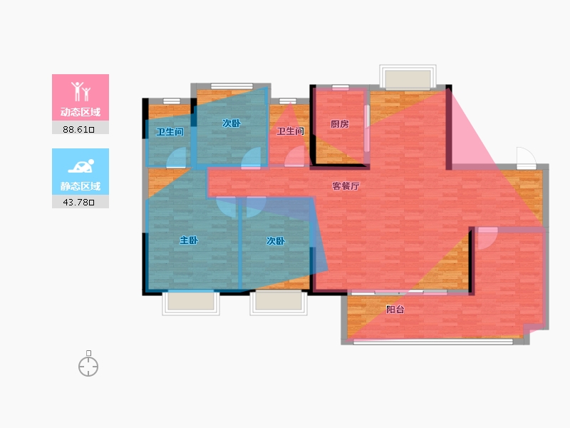 湖南省-长沙市-振业城五期-134.40-户型库-动静分区