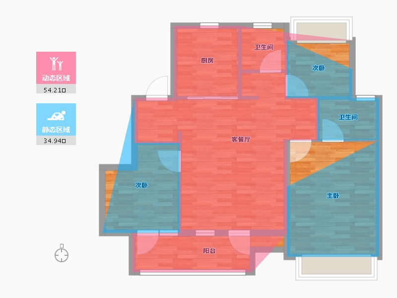 江苏省-徐州市-保利学府-84.89-户型库-动静分区