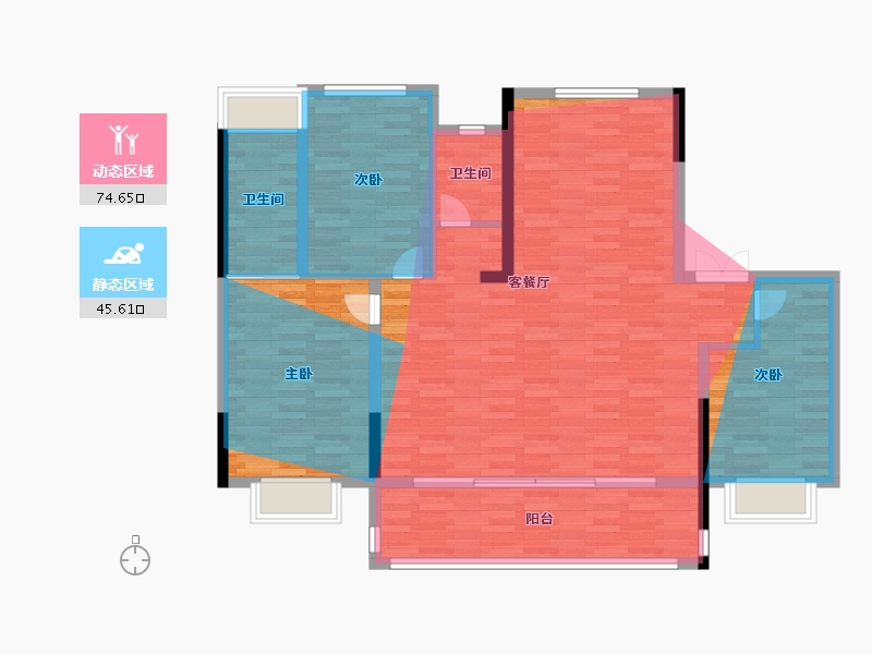 江苏省-苏州市-中国铁建花语天著-114.30-户型库-动静分区