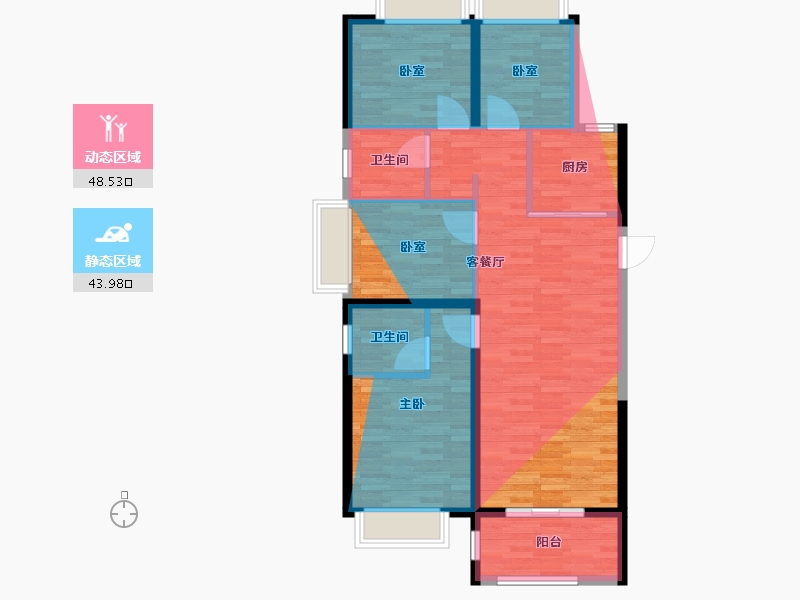 湖北省-武汉市-武汉璟宸时代-93.75-户型库-动静分区