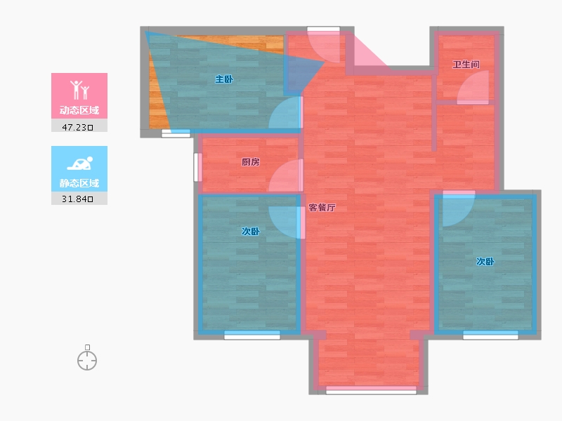 河北省-邢台市-樾公馆小区-78.70-户型库-动静分区