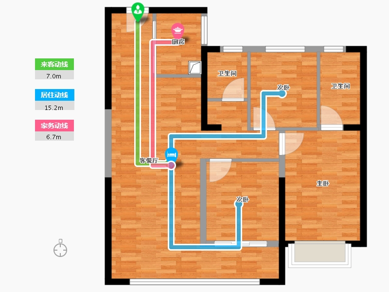 陕西省-西安市-中建璟瑞-89.53-户型库-动静线