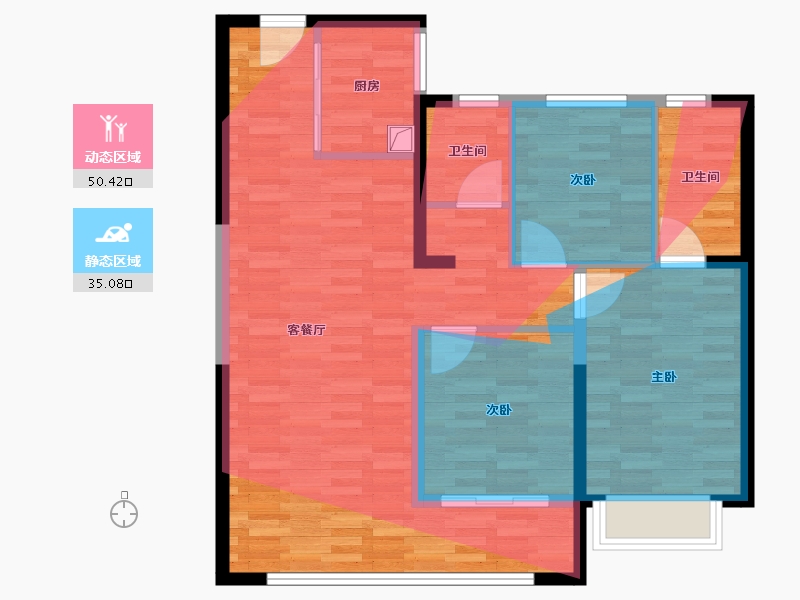 陕西省-西安市-中建璟瑞-89.53-户型库-动静分区