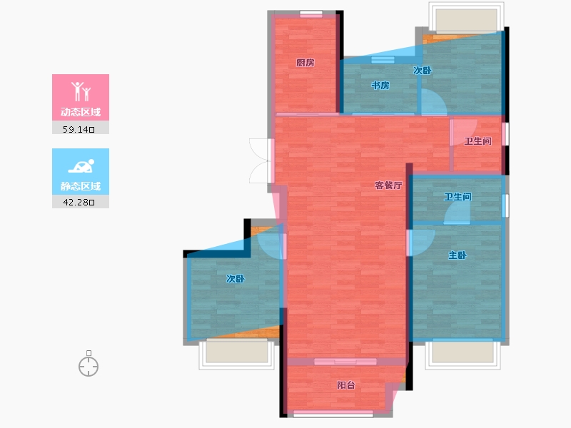 湖北省-黄冈市-久祥·城市之光-91.51-户型库-动静分区