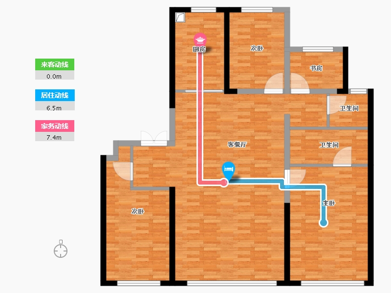 内蒙古自治区-呼和浩特市-万锦梧桐樾-123.75-户型库-动静线