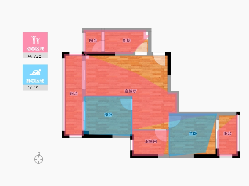 四川省-成都市-龙门春天小区-71.14-户型库-动静分区