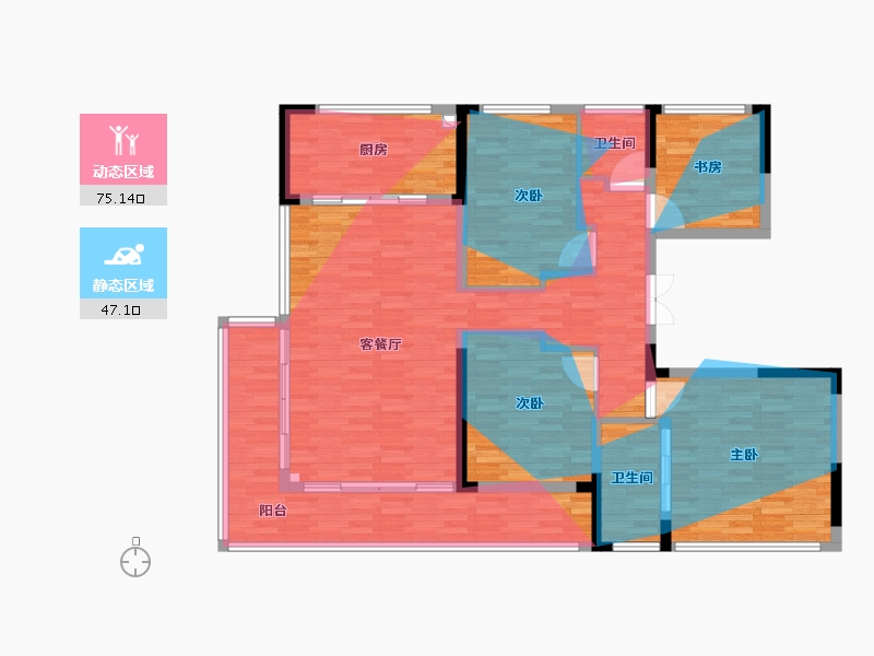 浙江省-温州市-湖畔壹号-131.29-户型库-动静分区