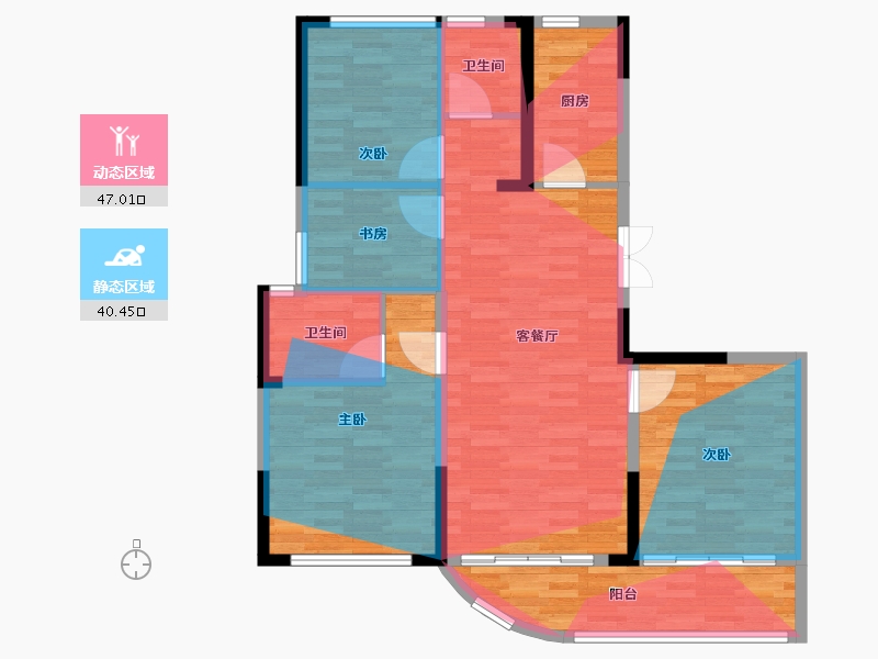 浙江省-绍兴市-金昌烟波辰鹭-95.60-户型库-动静分区