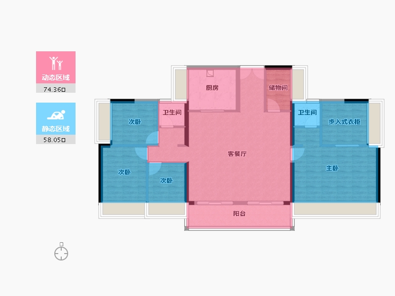 广东省-深圳市-景云上辰-64.00-户型库-动静分区