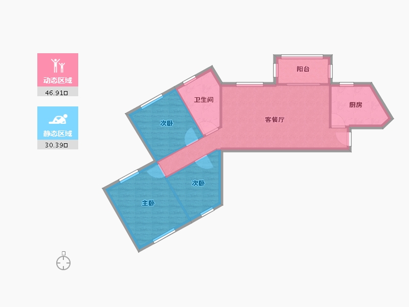 湖南省-长沙市-诚兴园-73.64-户型库-动静分区