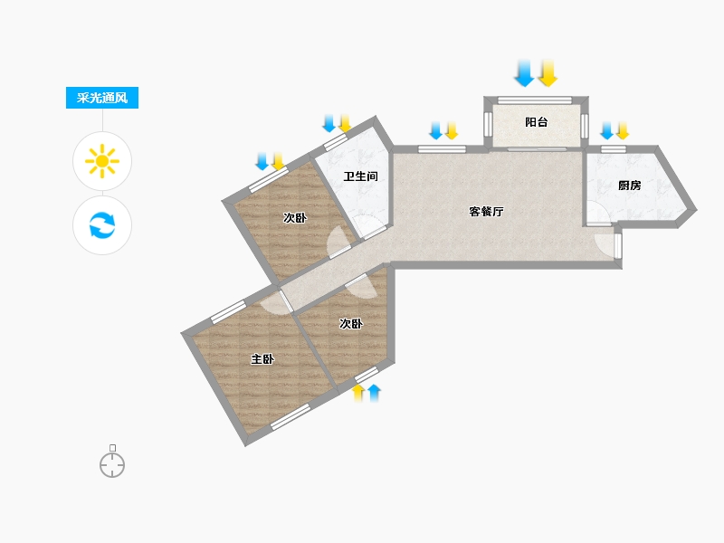 湖南省-长沙市-诚兴园-73.64-户型库-采光通风