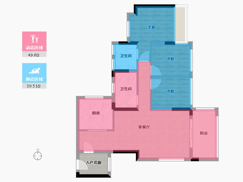 广东省-广州市-华润置地公园上城营销中心-75.00-户型库-动静分区