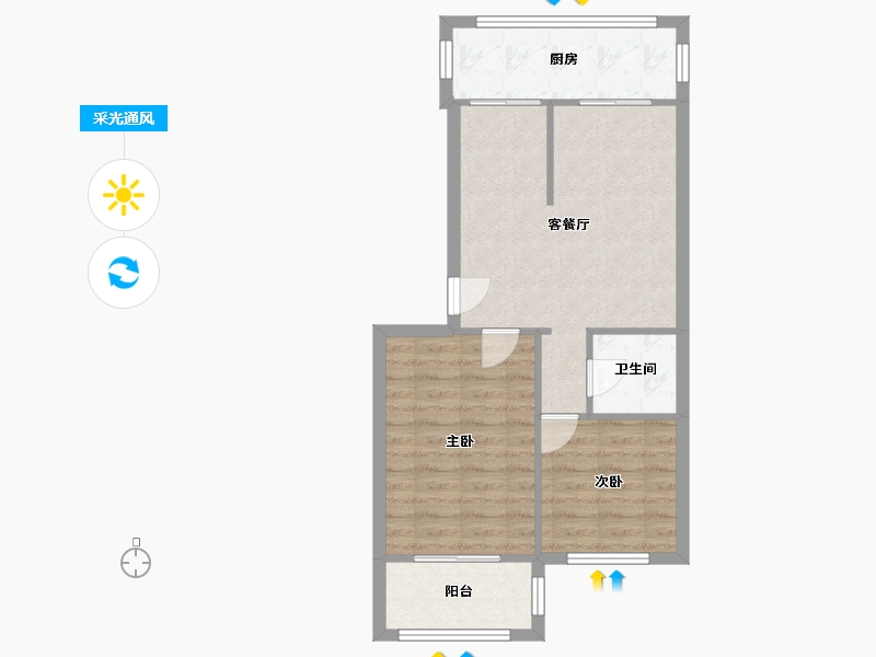 山西省-太原市-解放南路少年宫宿舍-52.83-户型库-采光通风