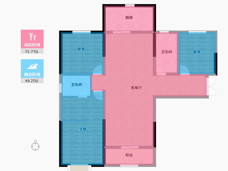 甘肃省-兰州市-瑞德御府-118.40-户型库-动静分区