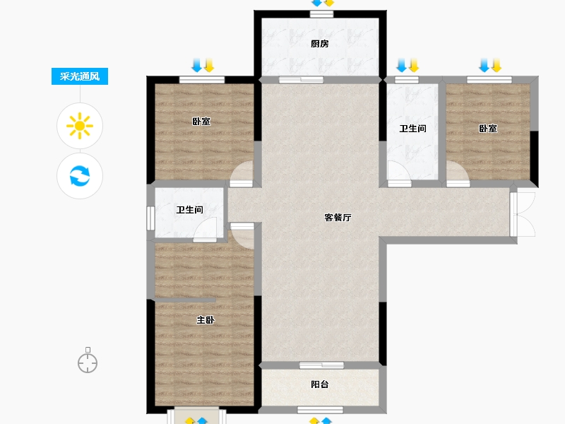 甘肃省-兰州市-瑞德御府-118.40-户型库-采光通风