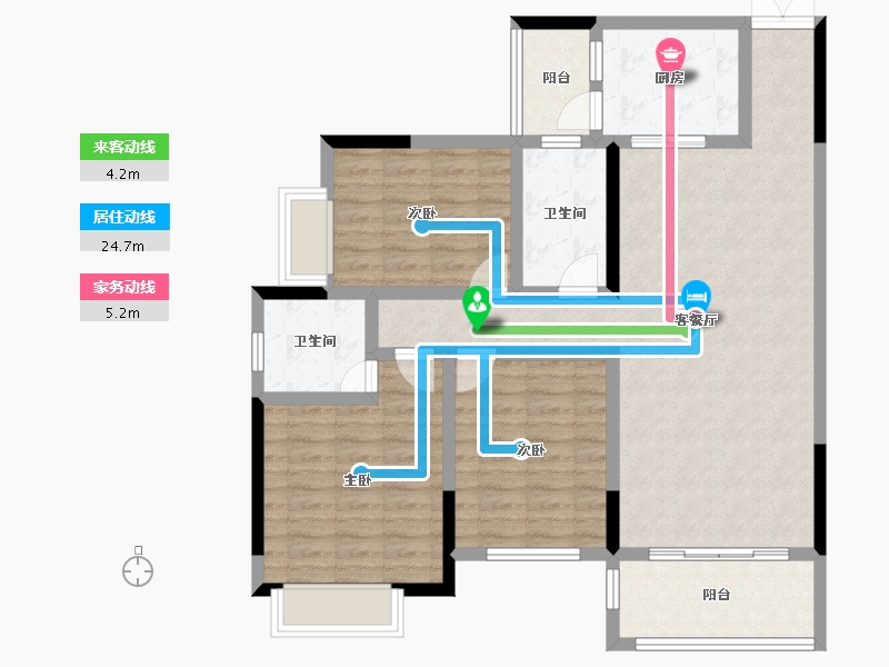 广西壮族自治区-贵港市-顺达广场-107.22-户型库-动静线