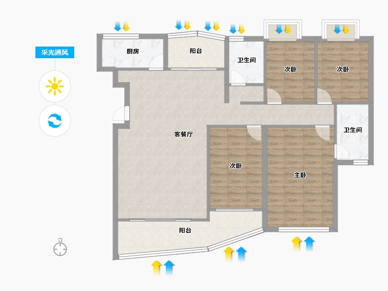 广西壮族自治区-南宁市-市政住宅小区-116.80-户型库-采光通风