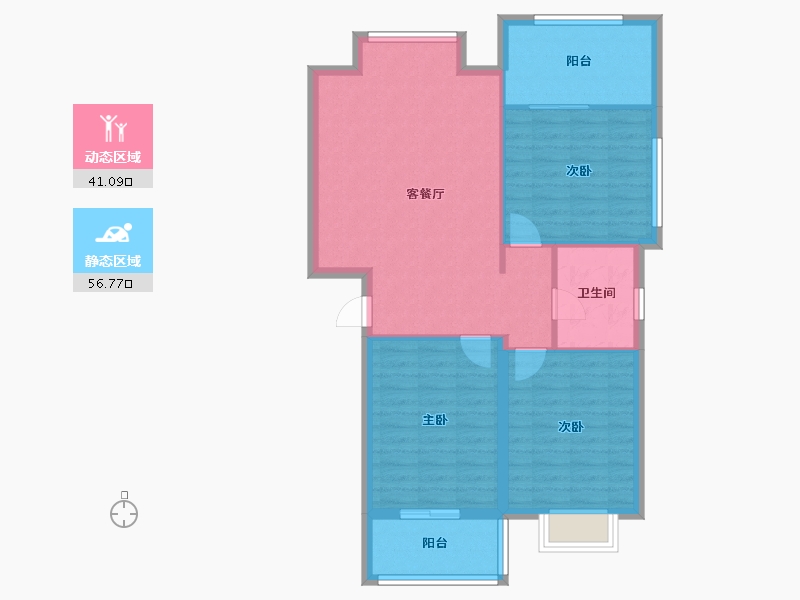 宁夏回族自治区-吴忠市-利通滨河锦都-84.56-户型库-动静分区