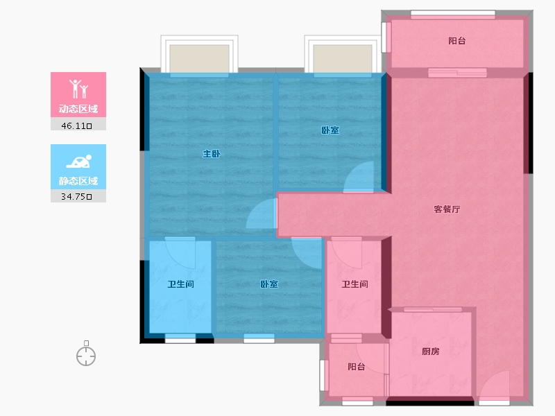 广东省-清远市-涛汇星悦府-74.00-户型库-动静分区