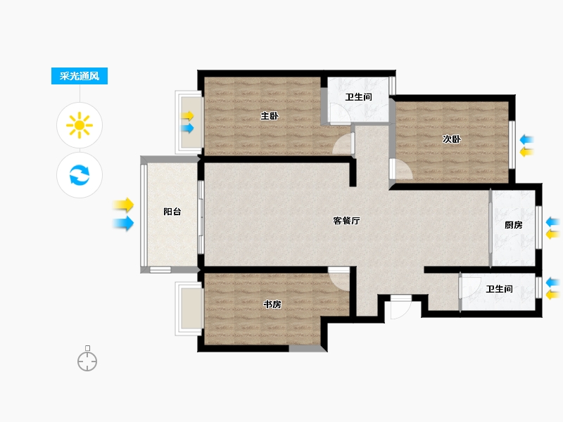 河北省-邢台市-芙蓉园-130.00-户型库-采光通风